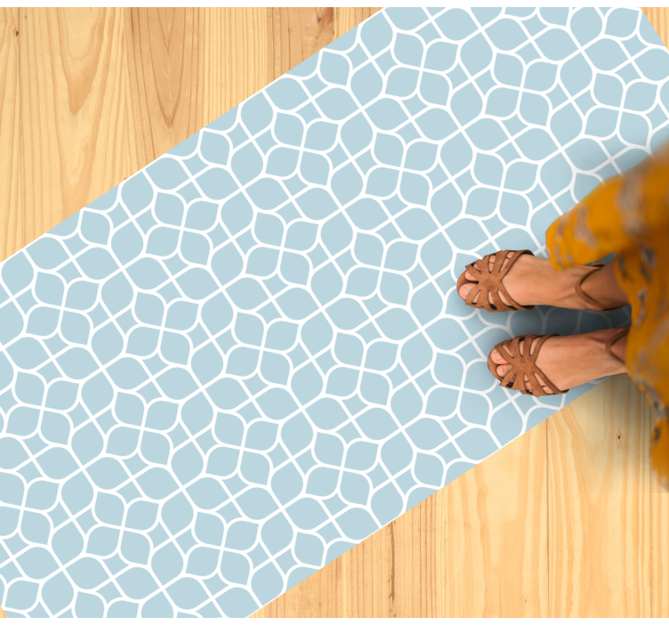 Tapis vinyle géométrique éléments blancs et gris - TenStickers