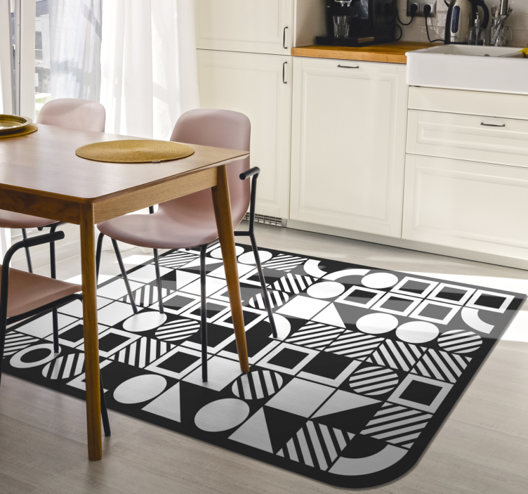 Tapis vinyle géométrique équilibre des formes géométriques - TenStickers