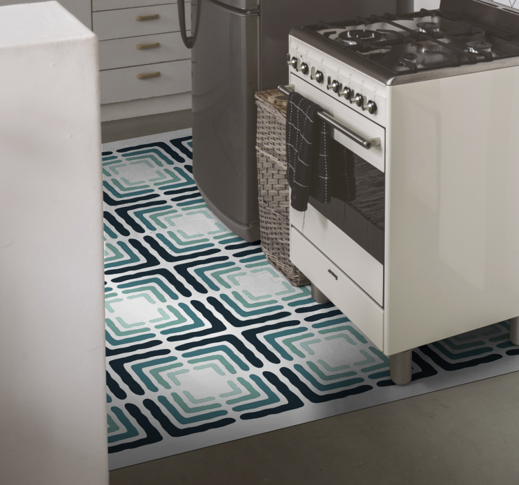 Tapis vinyle cuisine formes à motifs abstraits - TenStickers
