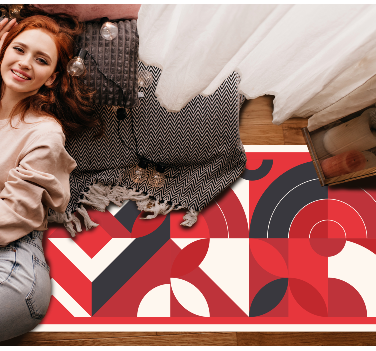 Tapis vinyle géométrique formes abstraites audacieuses - TenStickers