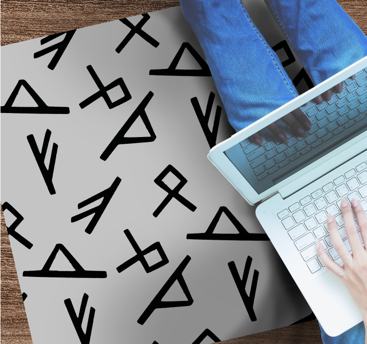 Tapis vinyle géométrique formes noires élégantes - TenStickers