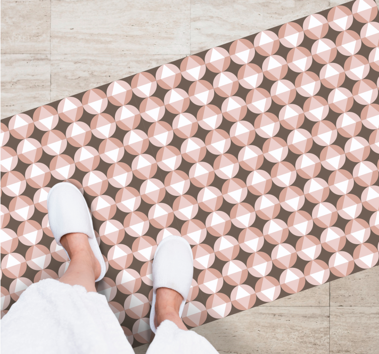 Tapis vinyle salle de bain motif géométrique rose - TenStickers