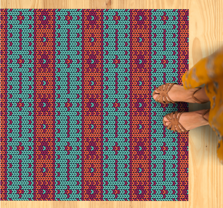 Tapis vinyle éthnique motif géométrique vivant - TenStickers