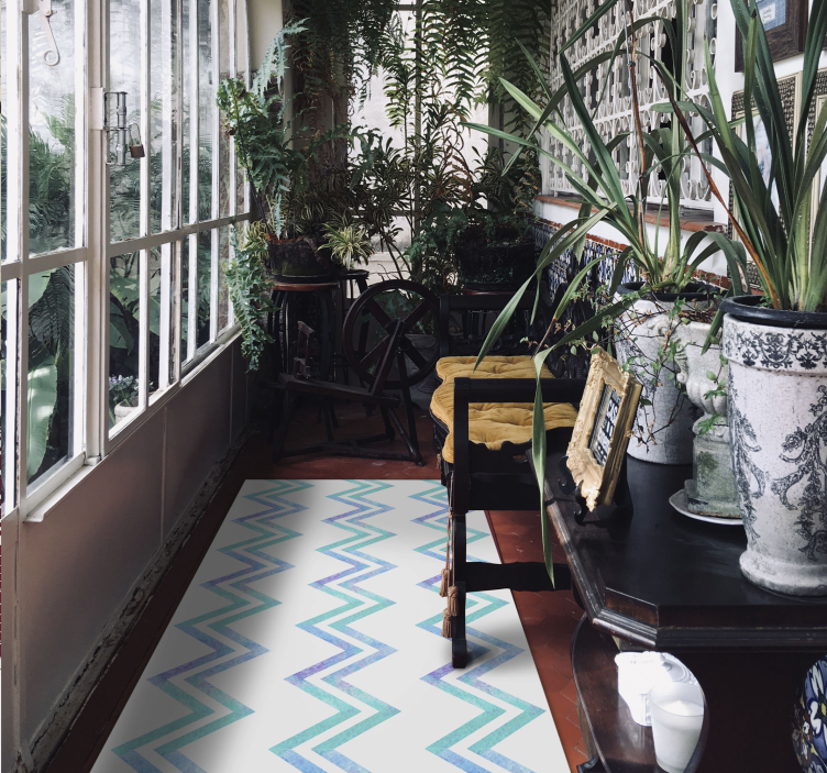 Tapis vinyle géométrique harmonie à motifs en zigzag - TenStickers