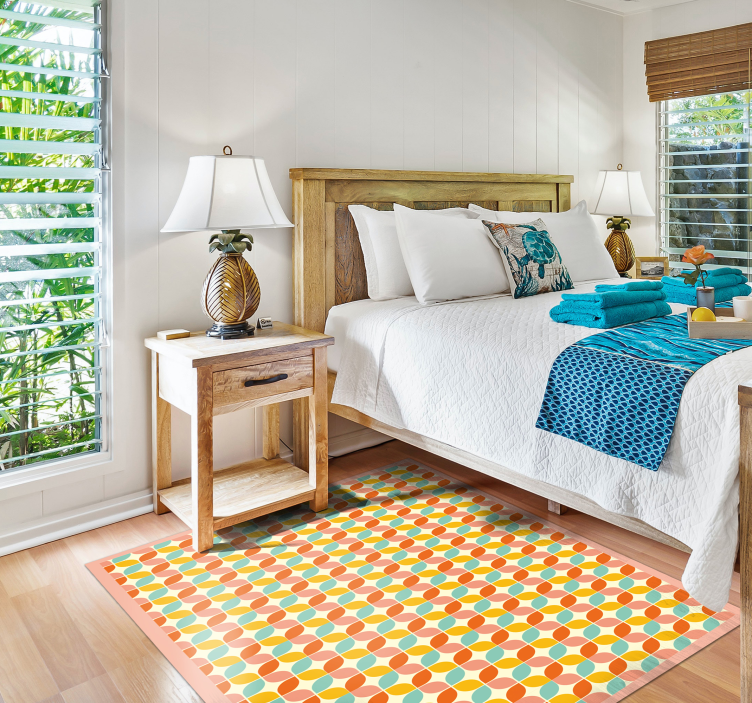 Tapis vinyle géométrique hexagones géométriques - TenStickers