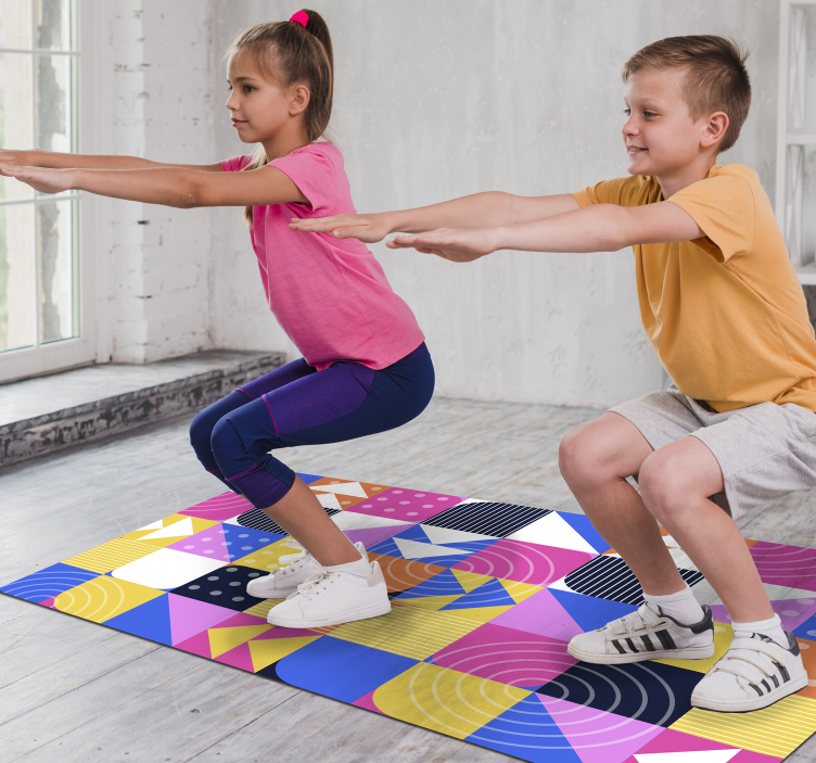 Tapis vinyle géométrique jeu de motifs géométriques - TenStickers