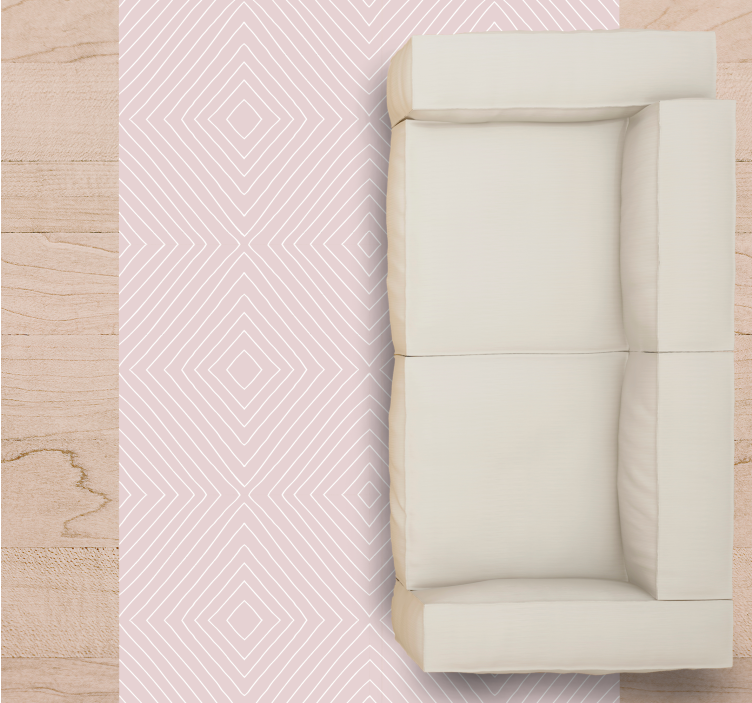 Tapis vinyle géométrique losanges rose clair - TenStickers