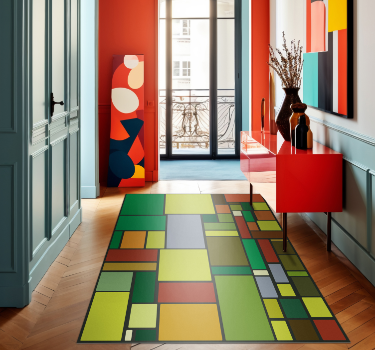 Tapis vinyle mosaïque rétro multicolore - TenStickers