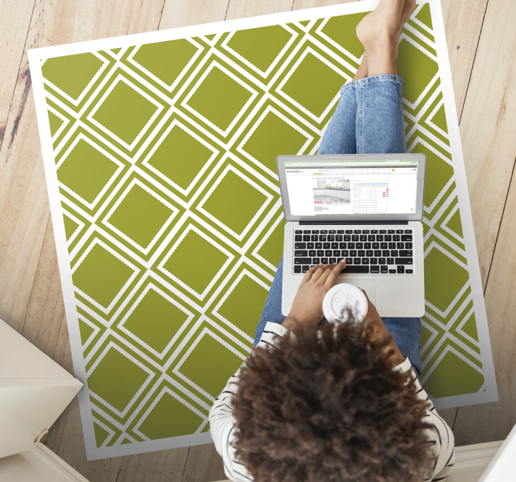 Tapis vinyle géométrique motif à losanges - TenStickers