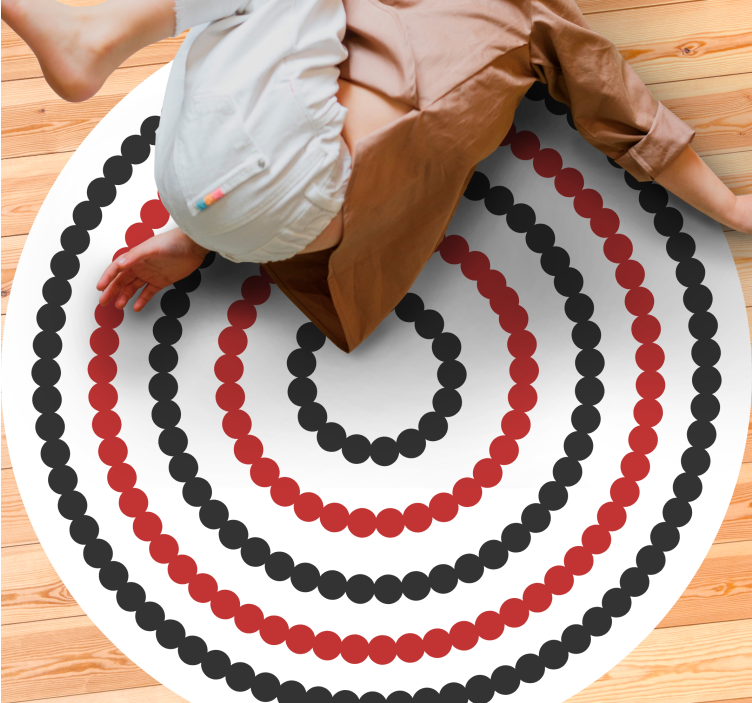Tapis vinyle géométrique motif à points en spirale - TenStickers