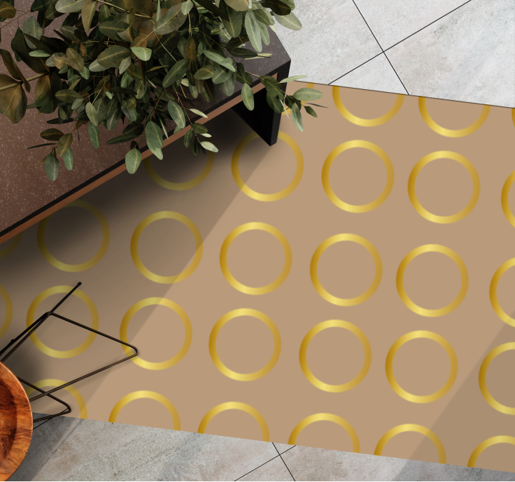 Tapis vinyle géométrique motif circulaire effet doré - TenStickers
