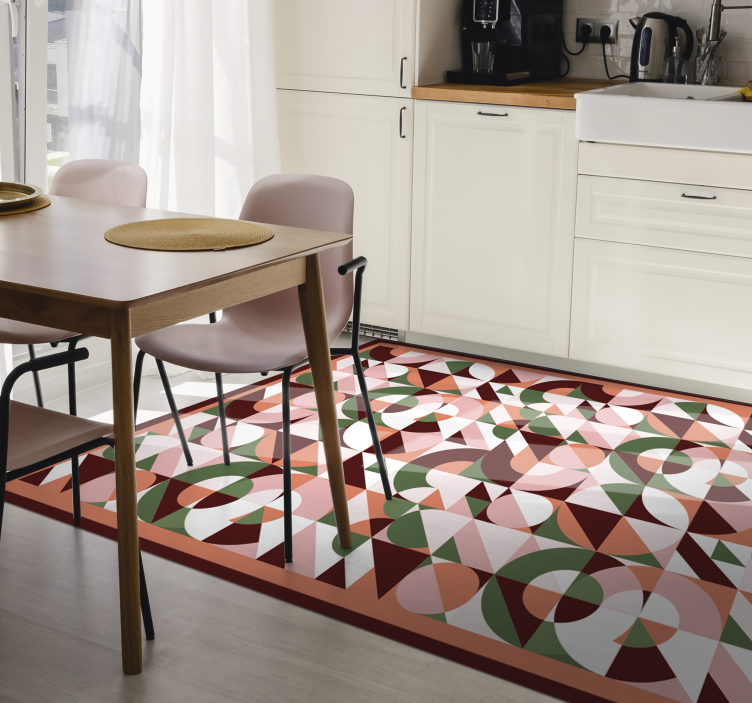 Tapis vinyle géométrique mosaïque géométrique stylisée - TenStickers