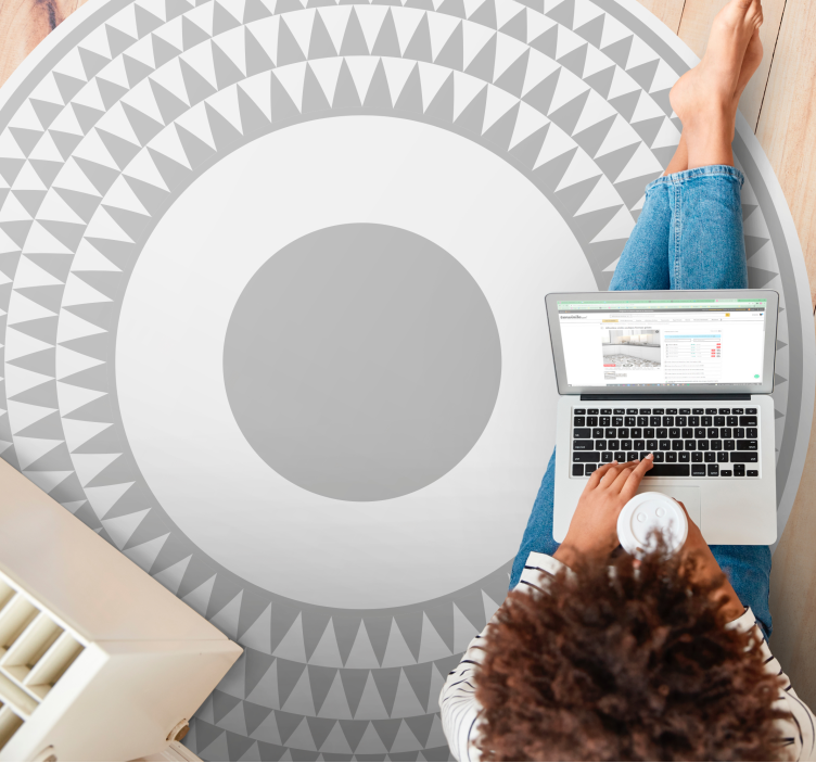 Tapis vinyle géométrique motif de cercles concentriques - TenStickers