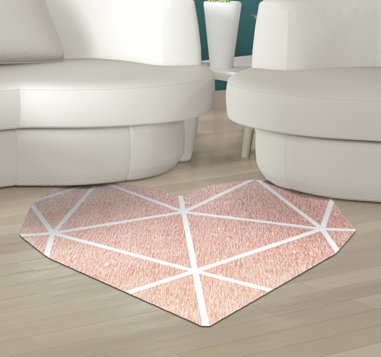 Tapis vinyle géométrique motif de coeur angulaire - TenStickers