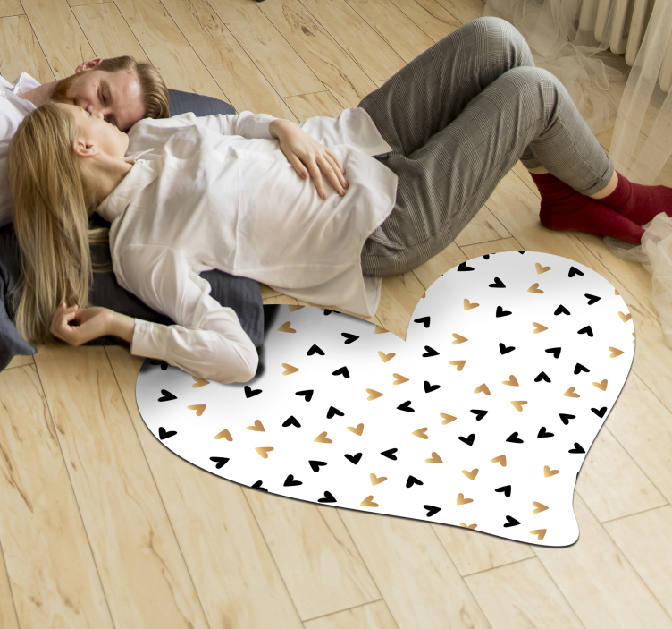 Tapis vinyle géométrique motif de dispersion du cœur - TenStickers
