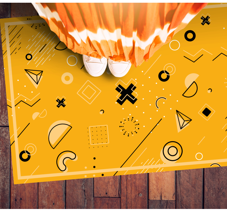 Tapis vinyle géométrique motif de formes abstraites - TenStickers