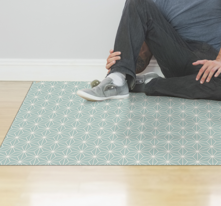 Tapis vinyle géométrique éclat d'étoile verte - TenStickers