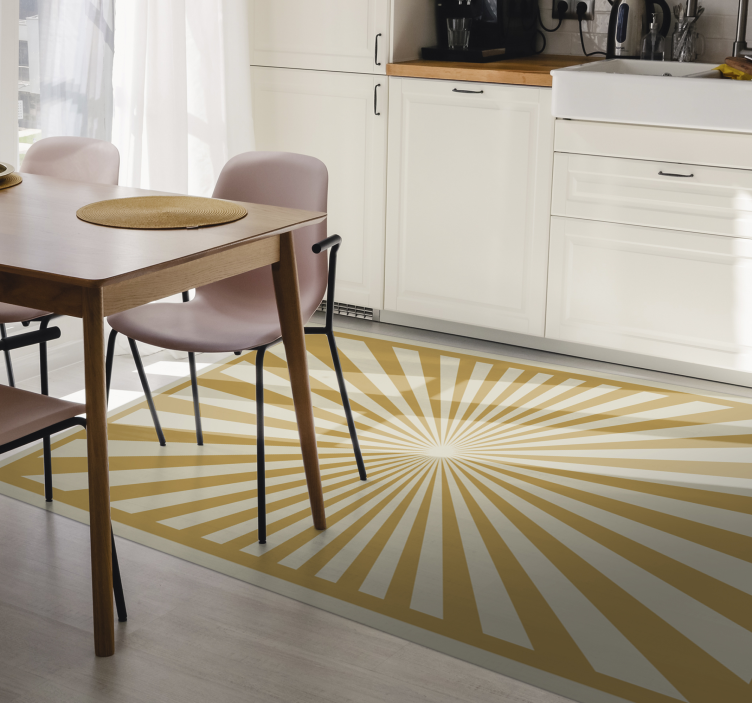 Tapis vinyle géométrique motif d'éclatement radiant - TenStickers