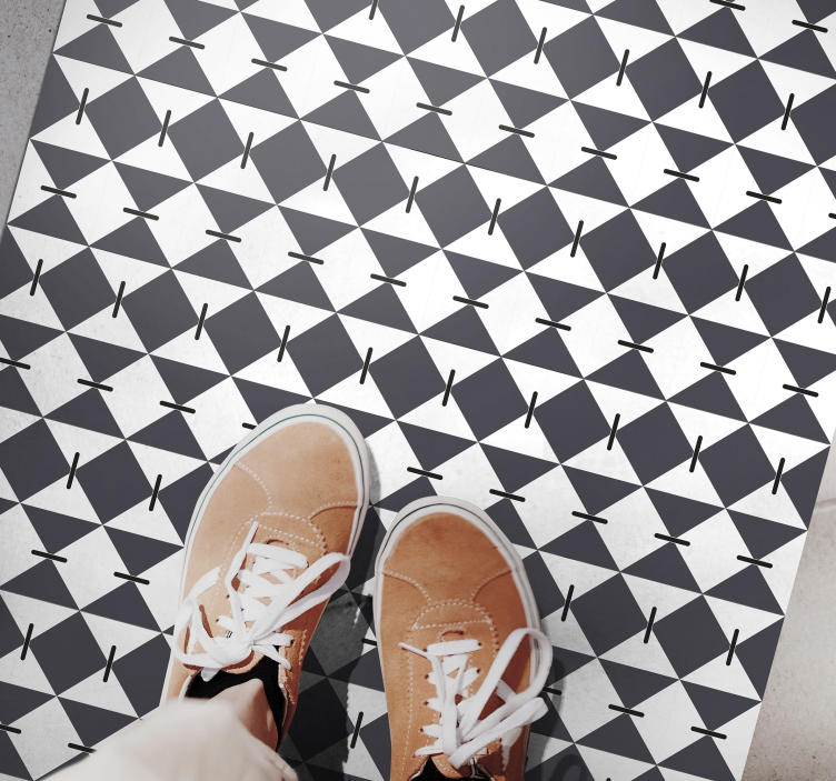 Tapis vinyle géométrique motif diamant moderne - TenStickers