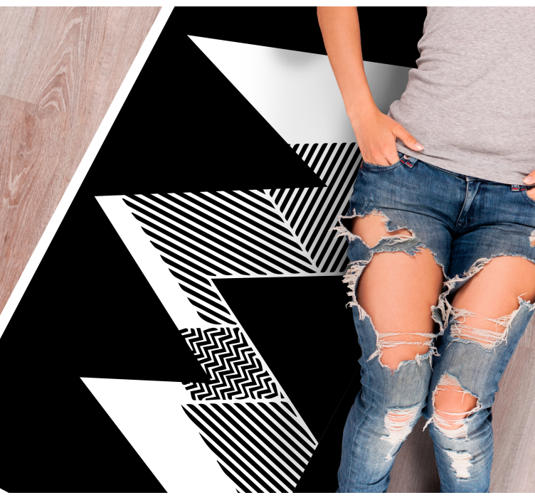 Tapis vinyle géométrique motif en zigzag élégant - TenStickers