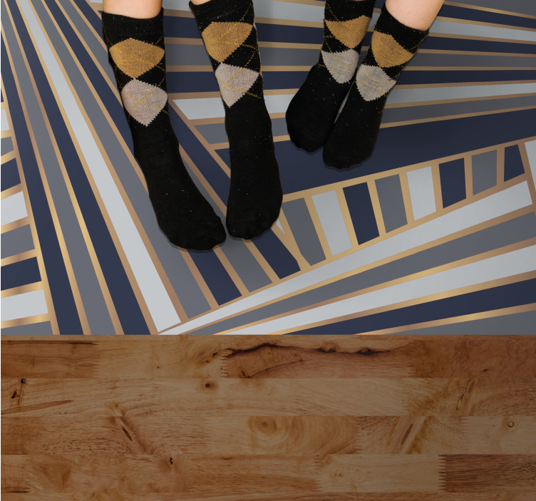 Tapis vinyle rayures motif gris frappant - TenStickers