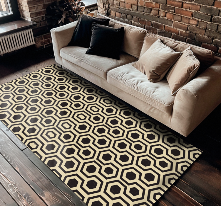 Tapis vinyle beige motif ruche - TenStickers