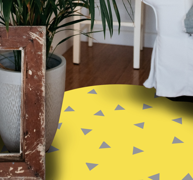 Tapis vinyle géométrique conception de triangle jaune - TenStickers