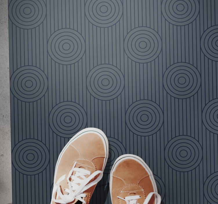 Tapis vinyle géométrique motifs circulaires géométriques - TenStickers