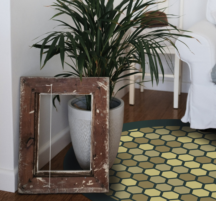 Tapis vinyle géométrique maillage d'abeille géométrique - TenStickers