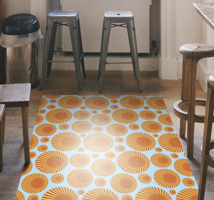Tapis vinyle géométrique rayon de soleil structuré - TenStickers