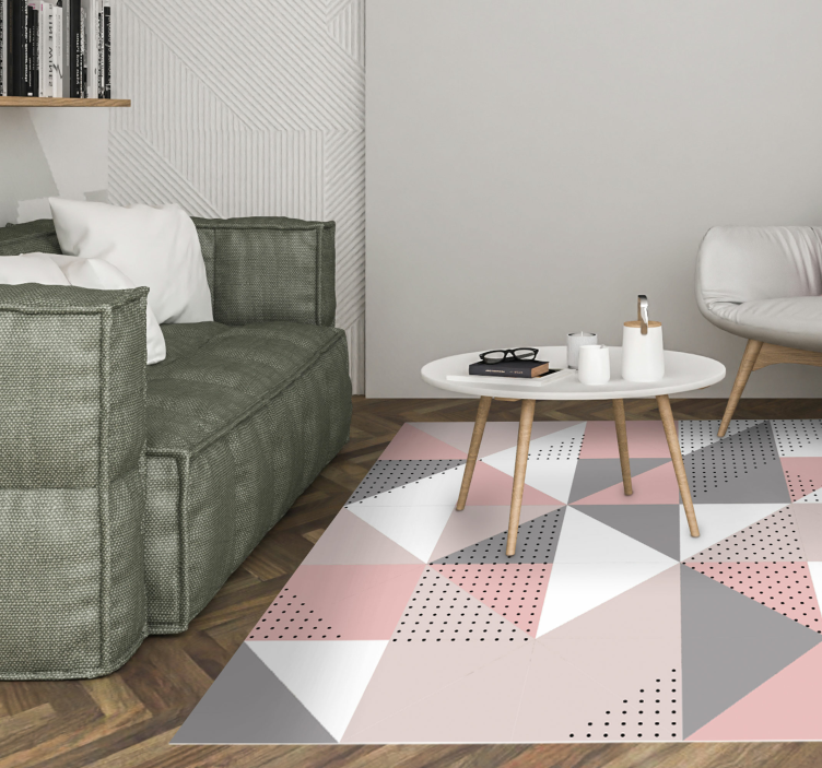Tapis vinyle géométrique segments de couleur triangulaires - TenStickers