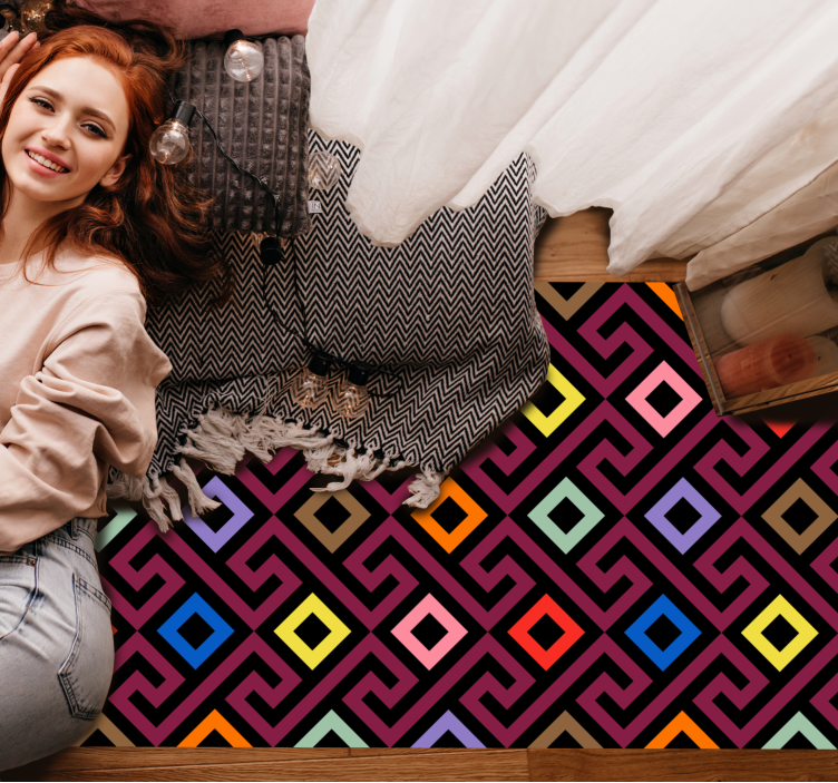 Tapis vinyle géométrique style vivant - TenStickers