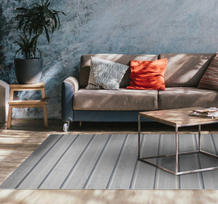 Tapis vinyle blanc imitation bois - TenStickers