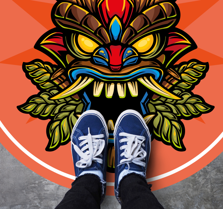 Tapis vinyle ado masque tiki - TenStickers