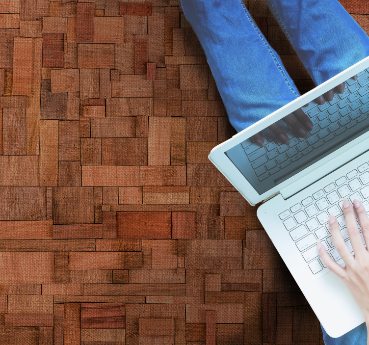 Tapis vinyle imitation parquet motif de bloc chaud - TenStickers