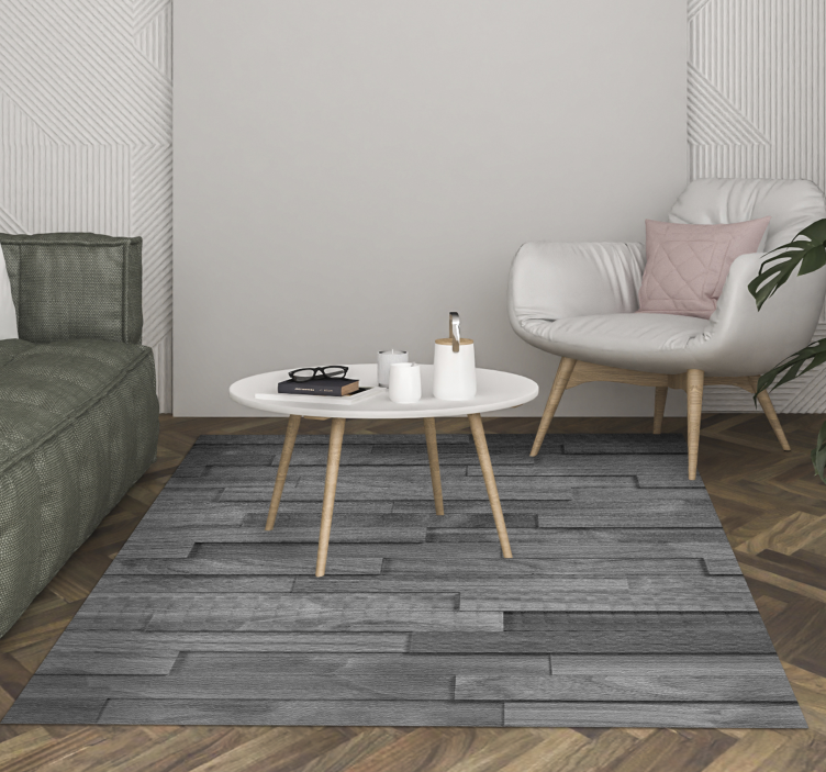 Tapis vinyle imitation parquet panneaux gris - TenStickers