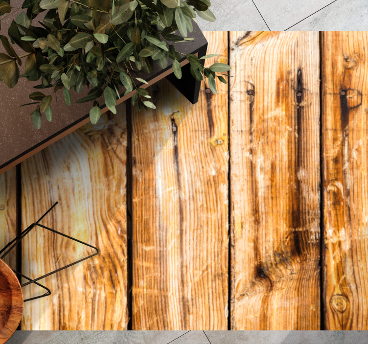 Tapis vinyle imitation parquet planches classiques rustiques - TenStickers