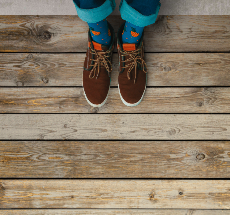 Tapis vinyle imitation parquet surface rustique - TenStickers