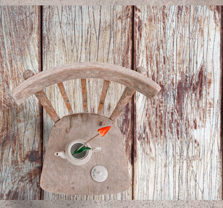 Tapis vinyle imitation parquet texture brune patinée - TenStickers