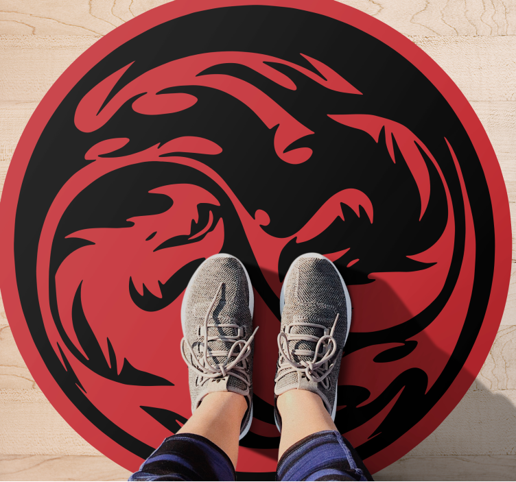 Tapis vinyle animal tourbillons de dragon - TenStickers