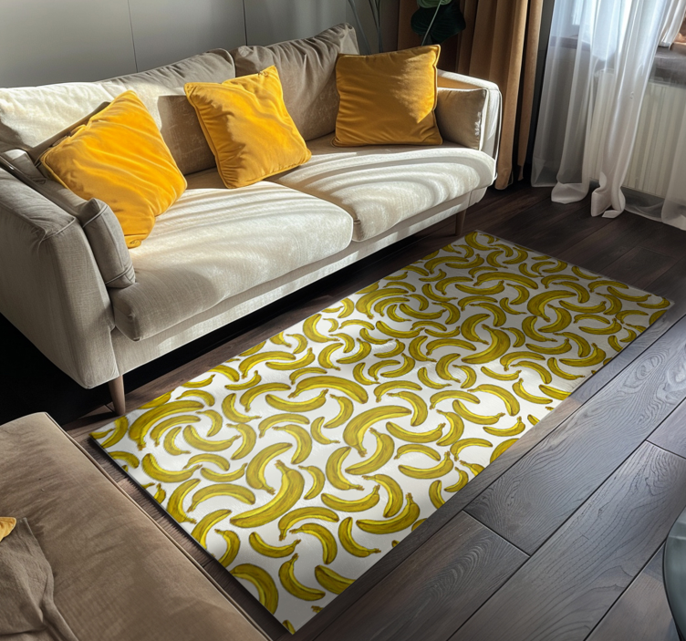 Tapis vinyle jaune conception de banane - TenStickers