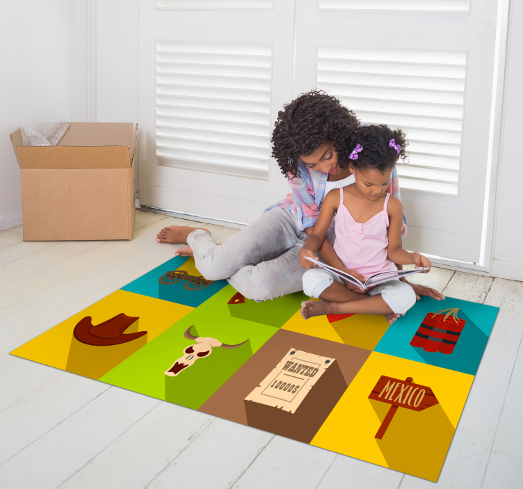 Tapis vinyle jeux aventure occidentale - TenStickers