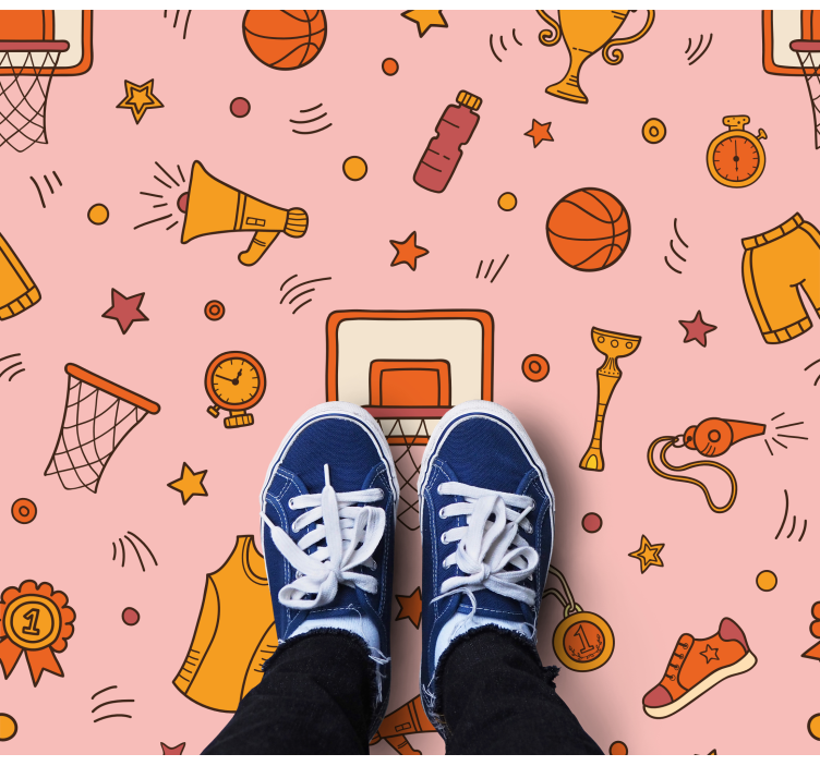 Tapis vinyle jeux éléments sportifs et amusants - TenStickers