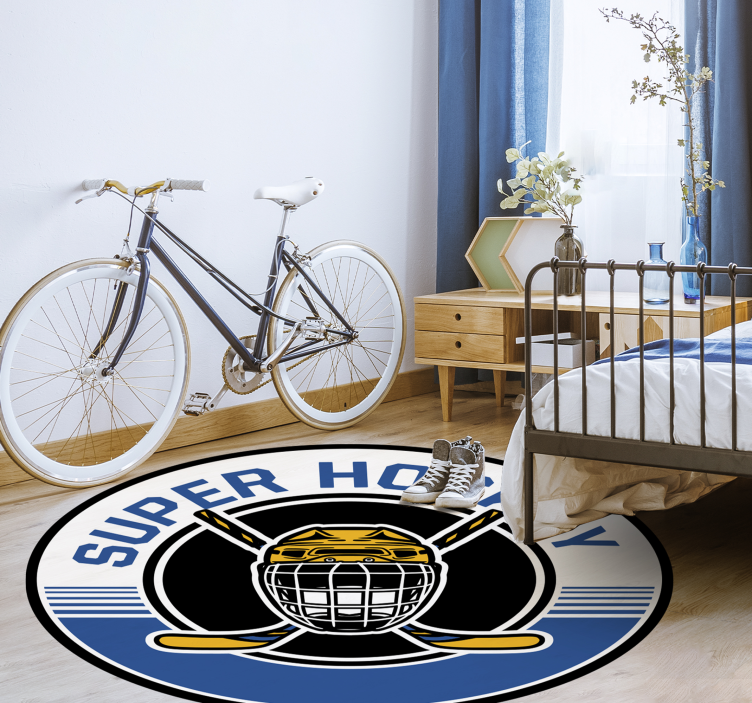 Tapis vinyle jeux emblème de hockey - TenStickers