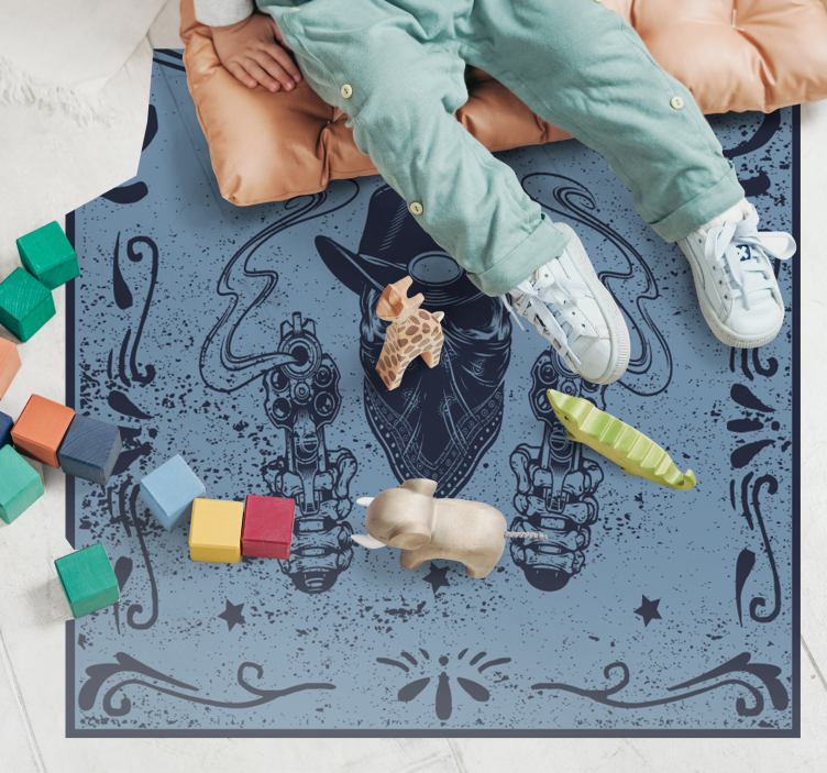 Tapis vinyle jeux imagerie de duel de cow-boy - TenStickers