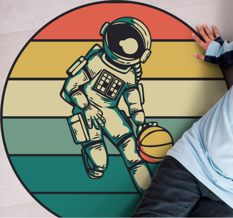 Tapis vinyle jeux jeu de basket-ball des astronautes - TenStickers