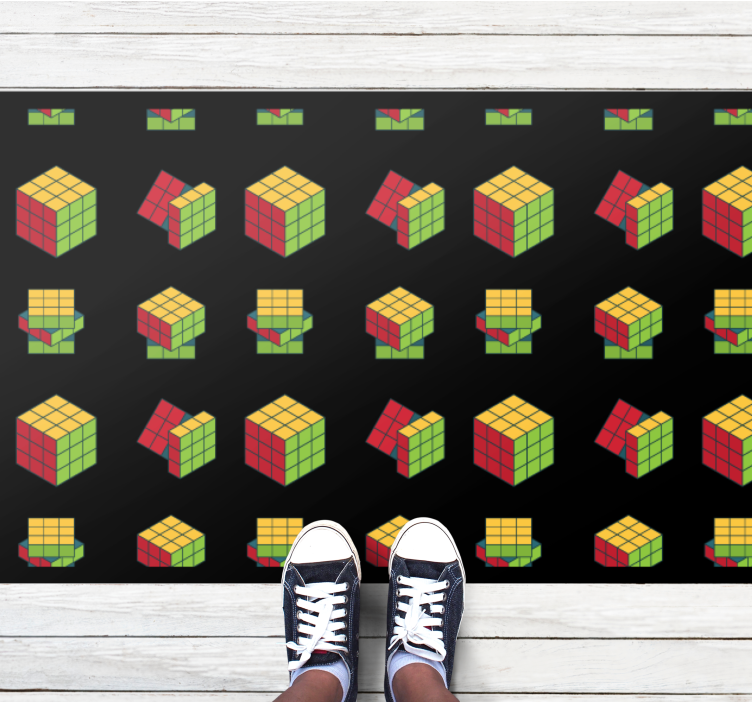 Tapis vinyle jeux modèle de cube de rubik - TenStickers
