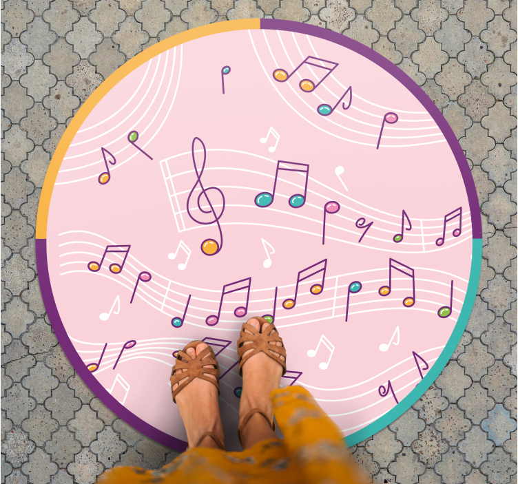 Tapis vinyle ado motif de notes de musique - TenStickers