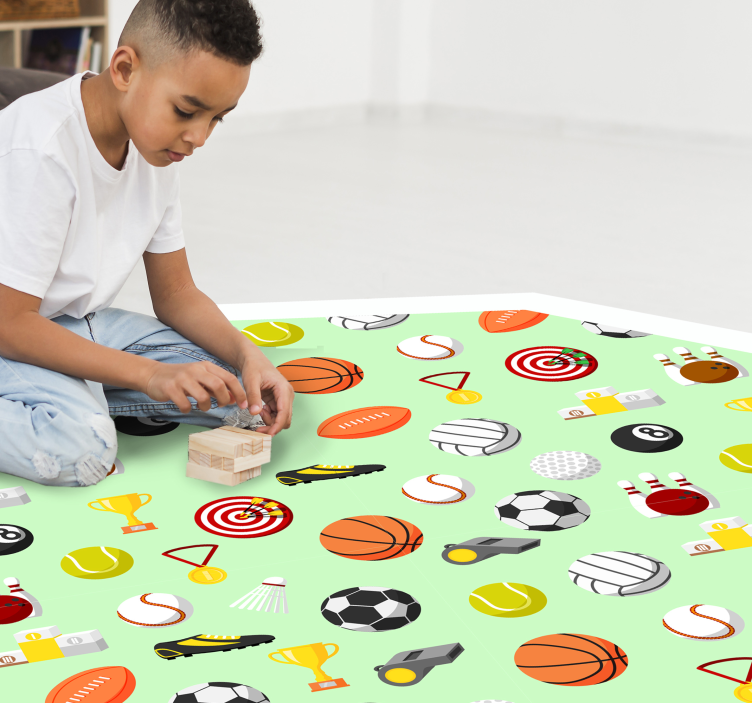 Tapis vinyle jeux thème sportif - TenStickers