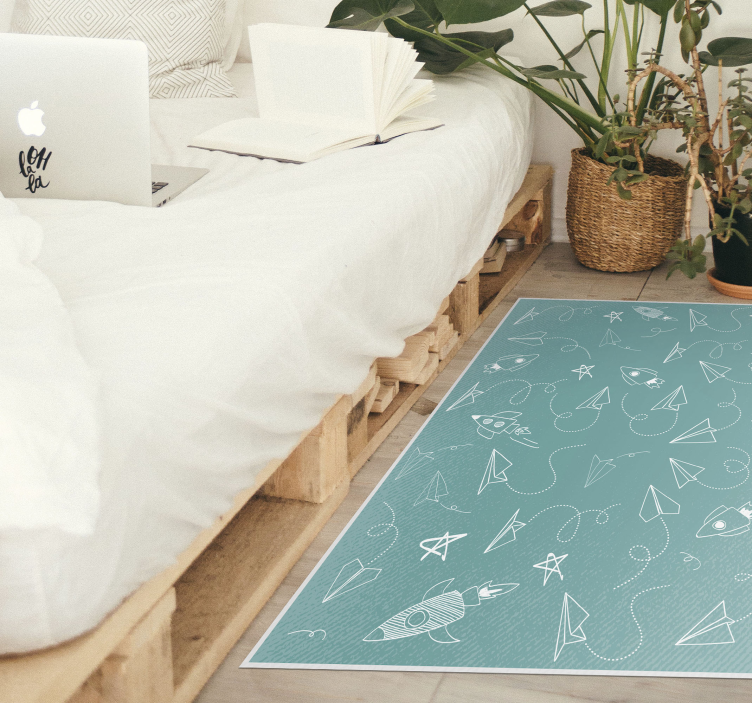 Tapis vinyle jeux voyage spatial ludique - TenStickers